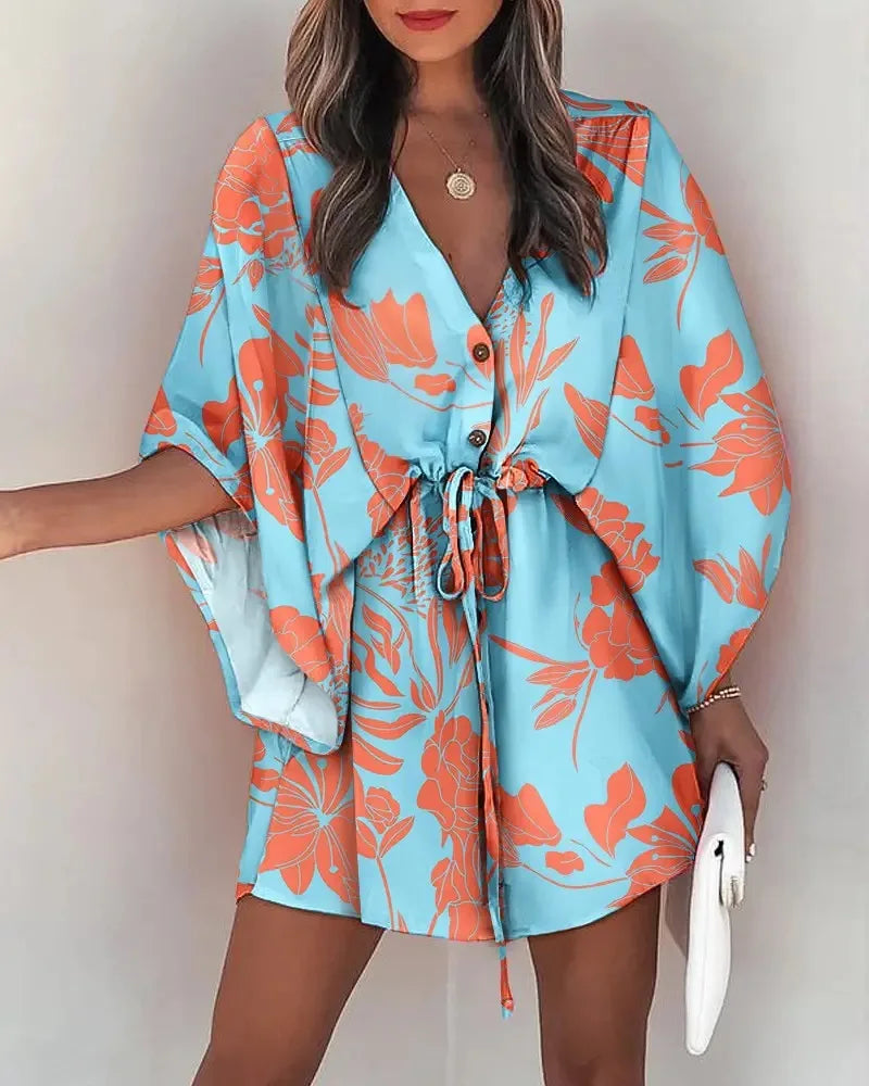 V-Neck Ruffle Irregular