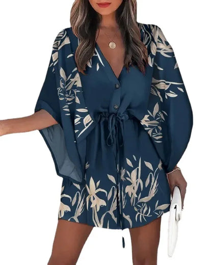 V-Neck Ruffle Irregular