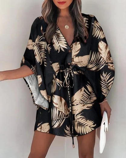 V-Neck Ruffle Irregular
